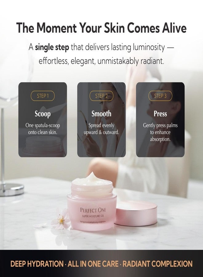 Perfect One All-in-One Face Moisturizer, Ultra Hydrating Anti Aging Face Cream, Japanese Skincare with Collagen for Radiant Skin, Lightweight Facial Moisturizer for All Skin Types and Daily Use, 50g - Image 3
